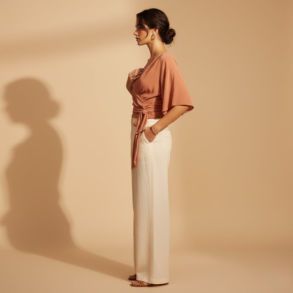 Fira Mae Cassis Wrap Top