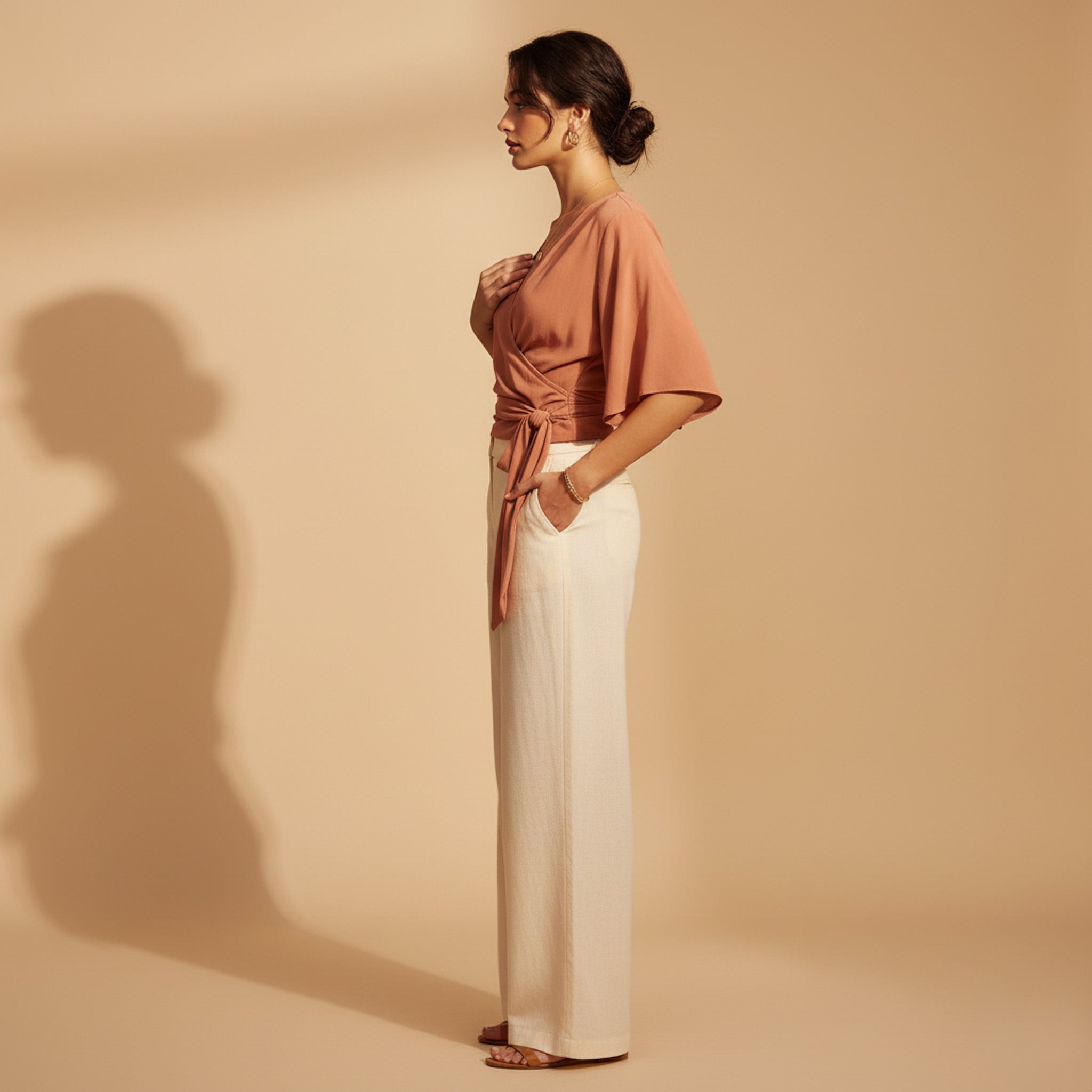 Fira Mae Cassis Wrap Top