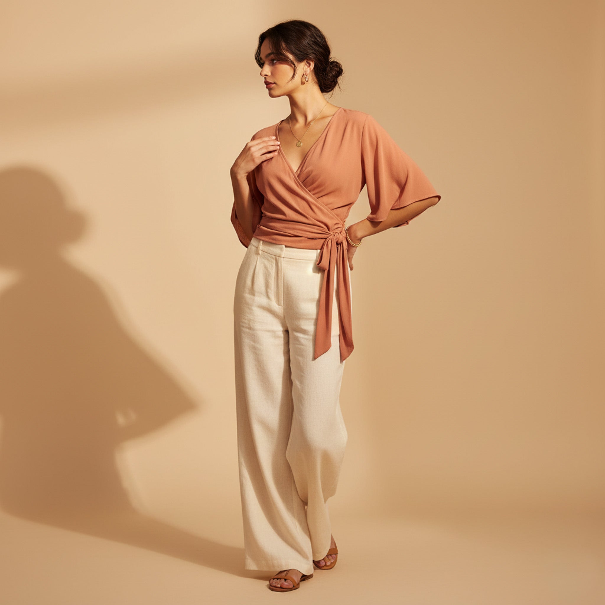 Fira Mae Cassis Wrap Top