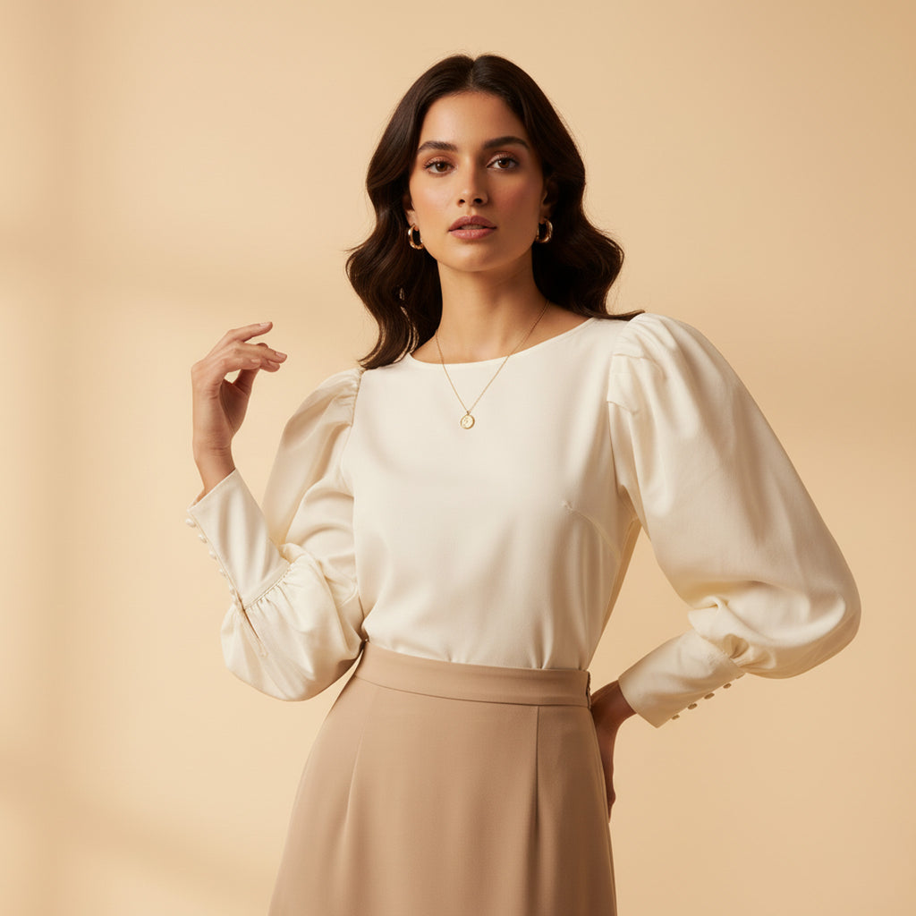 Fira Mae Celeste Puff Sleeve Top